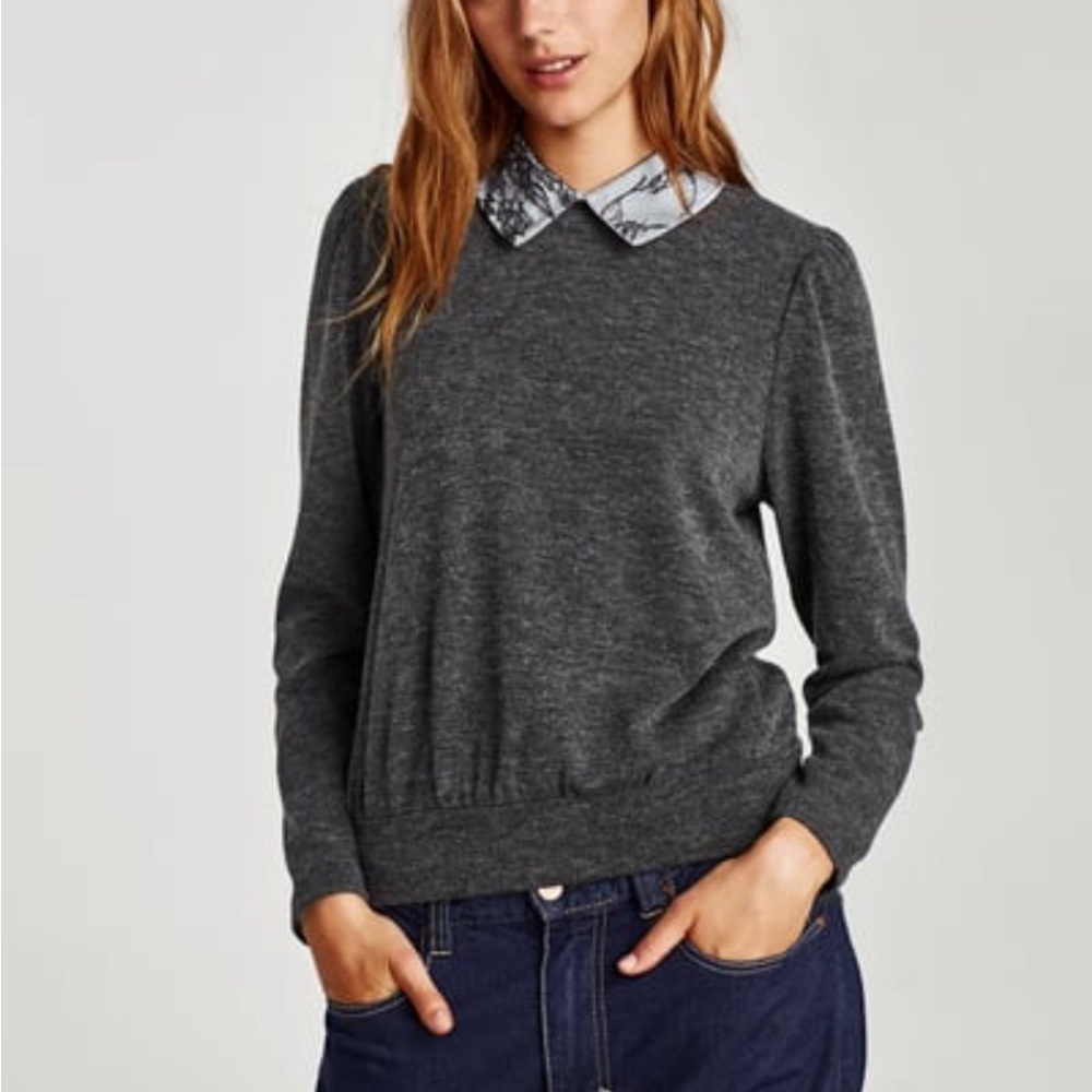 - Zara Sweater with Contrasting Collar